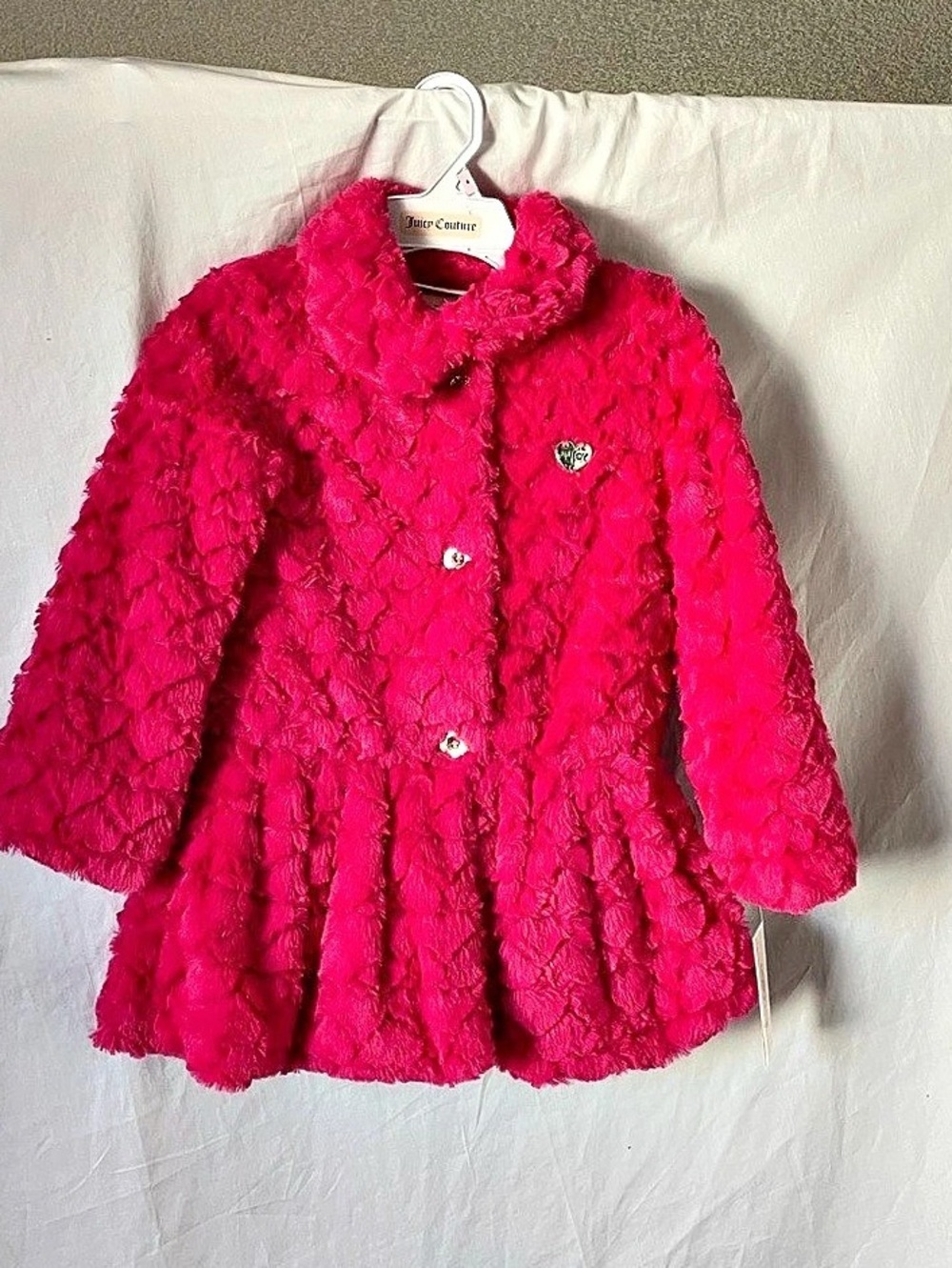 Juicy Couture Faux Fur Jacket Pink Girls Size 6 NWT